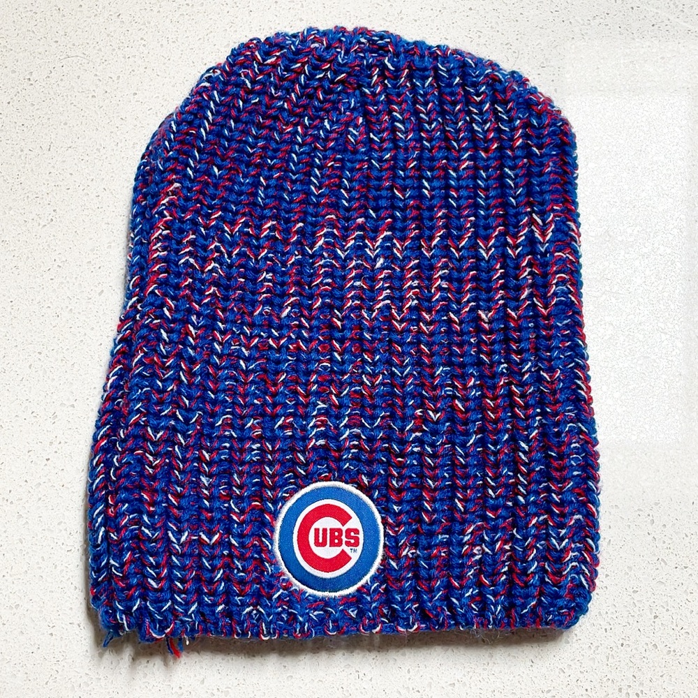 Chicago Cubs Jim Beam blue crochet knit MLB logo hat one size